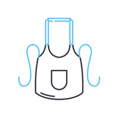 apron line icon, outline symbol, vector illustration, concept sign