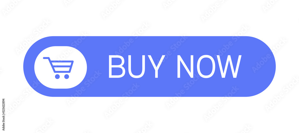 Poster blue button with text buy now isolated on white background. vector illustration..