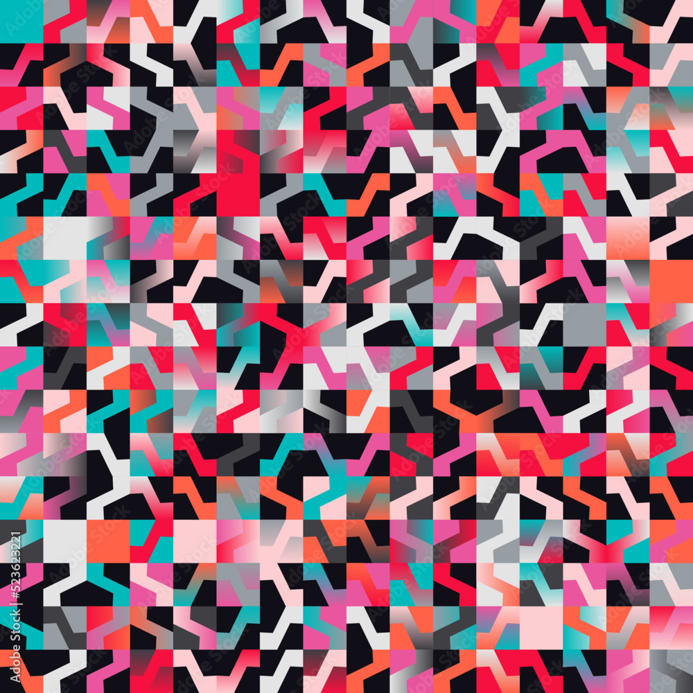 Poster pop art aesthetics abstract vector pattern with weird geometric shapes and bizarre artistic forms