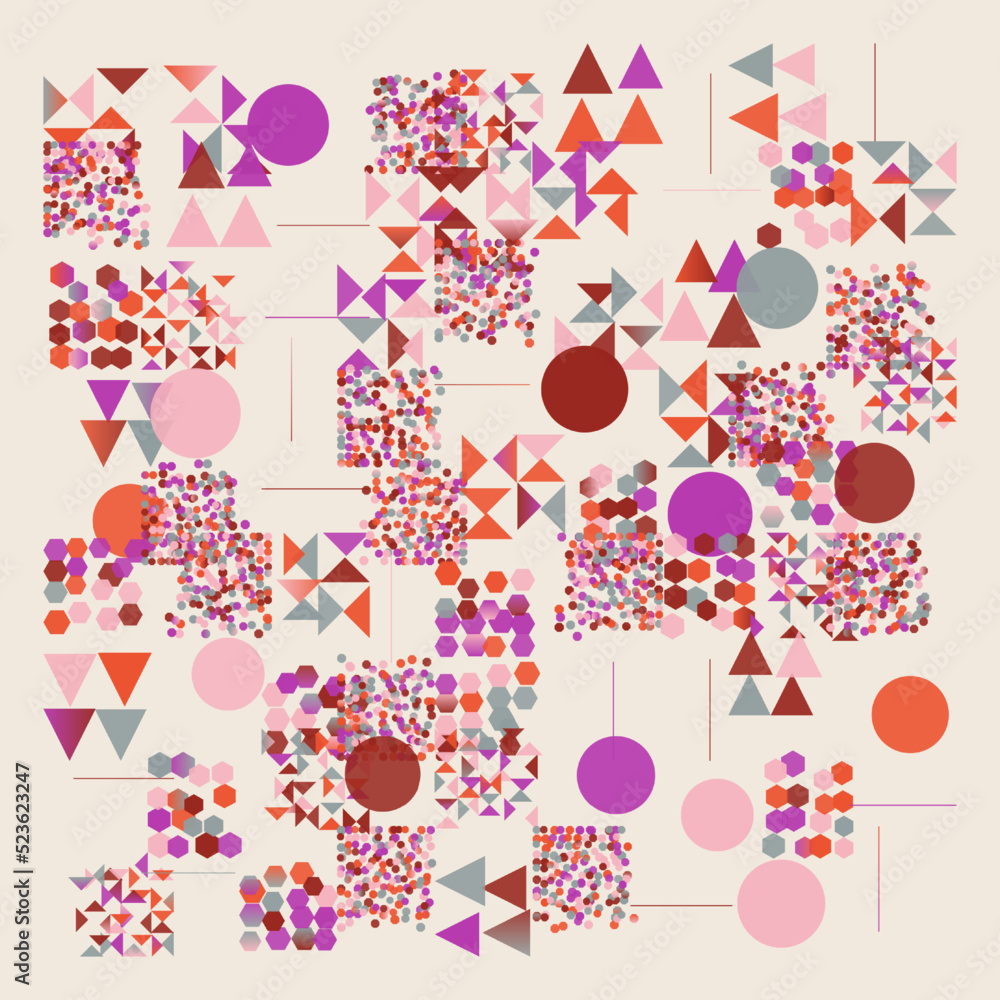 Poster swiss art aesthetics vector graphics made with abstract geometric shapes and elements