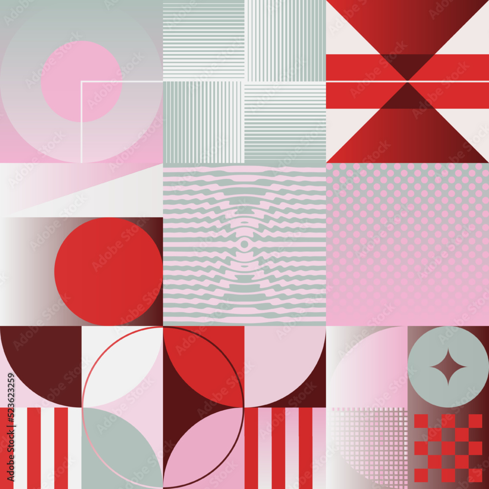 Poster retro future inspired artwork made with abstract vector graphics and geometric shapes