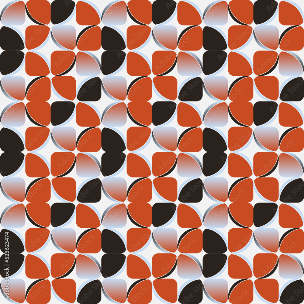 Poster lively trendy abstract seamless pattern graphic with art nouveau motif design elements