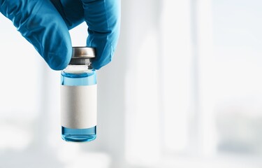 Bottle of vaccine vial to protect against monkeypox virus