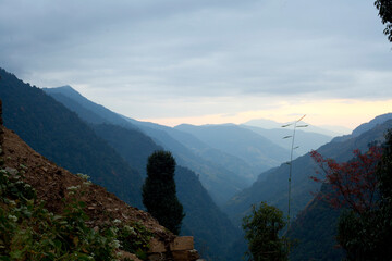 The majestic Himalayas at the sunset time, Nepal