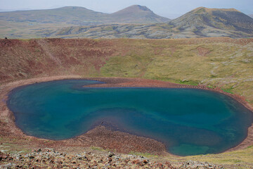 Fototapeta na wymiar crater lake in atacama desert