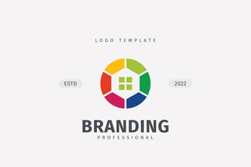 Home Paint Vector Logo Concept Real Estate Renovation Modern Structure Architecture