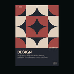 Brutalism inspired graphic design of vector poster cover layout made with vector abstract elements and geometric shapes, useful for  branding presentation, album print, website header, web banner.