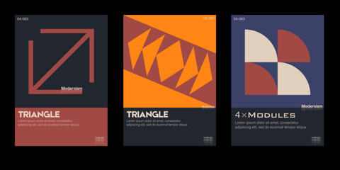 New aesthetics of modernism in poster design vector cards. Brutalism inspired graphics. Great for branding presentation, album print, website header, web banner