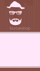 barbershop card design, template, vector illustration.