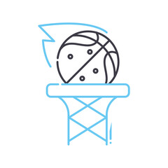 basketball line icon, outline symbol, vector illustration, concept sign