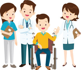 Wheelchair people for elderly and handicapped patients