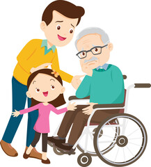 Wheelchair people for elderly and handicapped patients