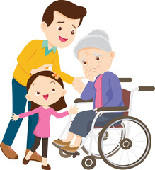 Wheelchair people for elderly and handicapped patients