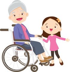 Wheelchair people for elderly and handicapped patients