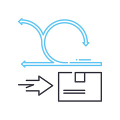 agile manufactoring line icon, outline symbol, vector illustration, concept sign