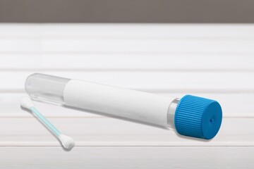 Blood tube for test detection of Virus Covid-19 Omicron BA.5 Variant on the desk