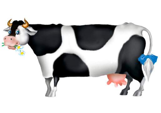 Funny cow with a large udder