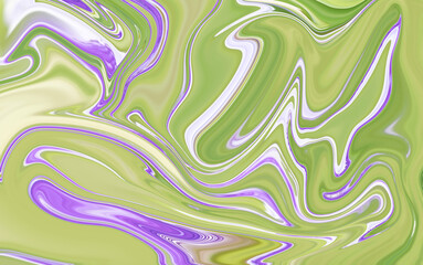 Abstract wall paint in purple and green colors