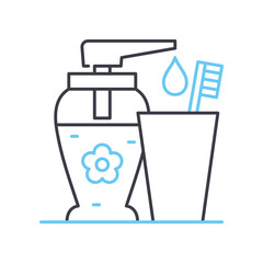 bathroom toiletries line icon, outline symbol, vector illustration, concept sign