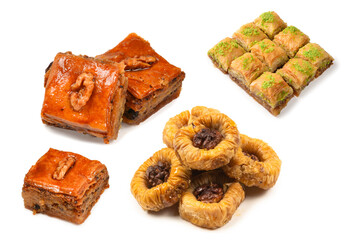 Tasty baklava isolated on white background.