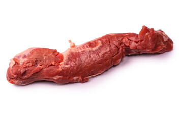 Raw pork tenderloin isolated on a white background.