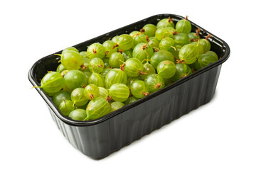 A group of gooseberries isolated on a white background.