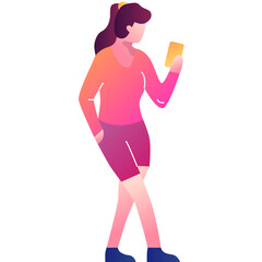 Woman using mobile phone vector icon isolated