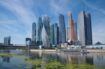 Fototapeta na wymiar Moscow, Russia - August 12, 2022: Towers of the Moscow International Business Center 