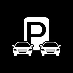  Parking icon isolated on dark background