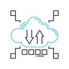 backup copy line icon, outline symbol, vector illustration, concept sign
