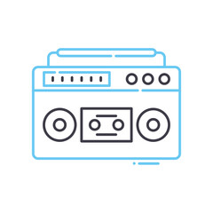 boombox line icon, outline symbol, vector illustration, concept sign