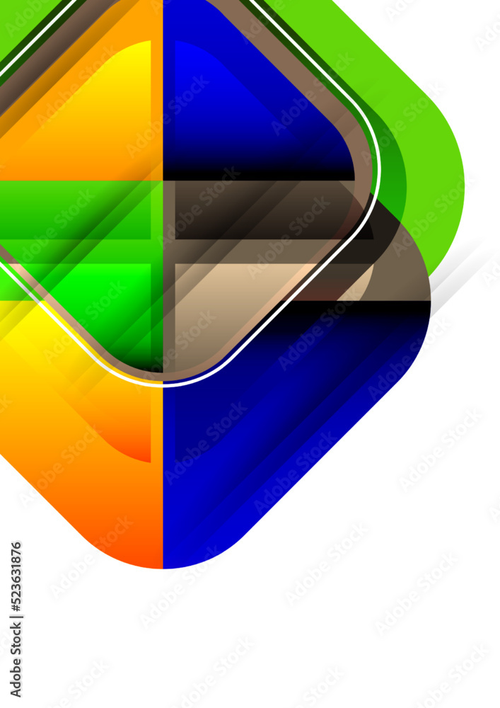 Poster abstract geometric background with space for your text. modern overlapping rounded squares. unusual 