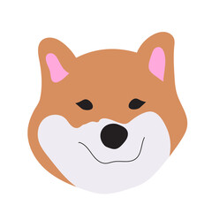 Fototapeta premium cute doodle illustration of dog breed akita inu. dog in minimalist style