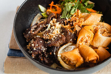 Vietnam grilled beef noodle salad
