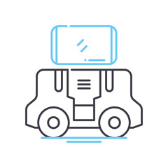 autonomouse tracks line icon, outline symbol, vector illustration, concept sign