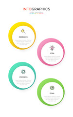 Vertical infographic design with icons and 4 options or steps. Thin line. Infographics business concept. Can be used for info graphics, flow charts, presentations, mobile web sites, printed materials.