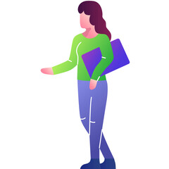 Woman analyst vector female employee flat icon