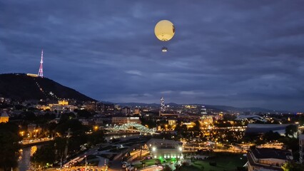 Tbilisi city center at night