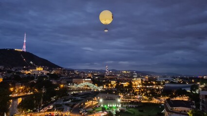 Tbilisi city center at night