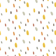 Texture seamless pattern of hand drawn simple oval shapes on a white background. Used for printing on paper, fabric, packaging, wallpaper. 