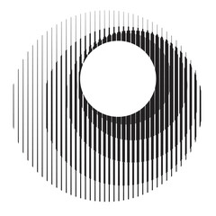 Logo with lines, circles, ovals .Modern art design .Black Vector stripes .Straight speed lines .Geometric shape. Wall art .