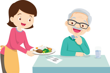 Grandparents,elderly people,grandfather and grandmother, characters in various activities