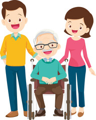 Grandparents,elderly people,grandfather and grandmother, characters in various activities
