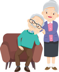 Grandparents,elderly people,grandfather and grandmother, characters in various activities