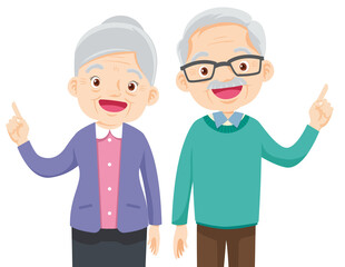 Grandparents,elderly people,grandfather and grandmother, characters in various activities