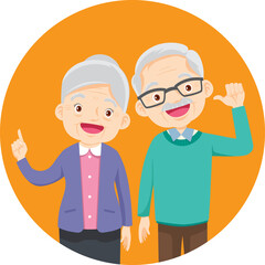 Grandparents,elderly people,grandfather and grandmother, characters in various activities