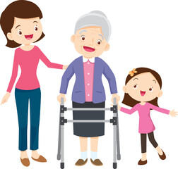 Grandparents,elderly people,grandfather and grandmother, characters in various activities