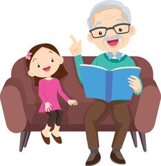 Grandparents,elderly people,grandfather and grandmother, characters in various activities