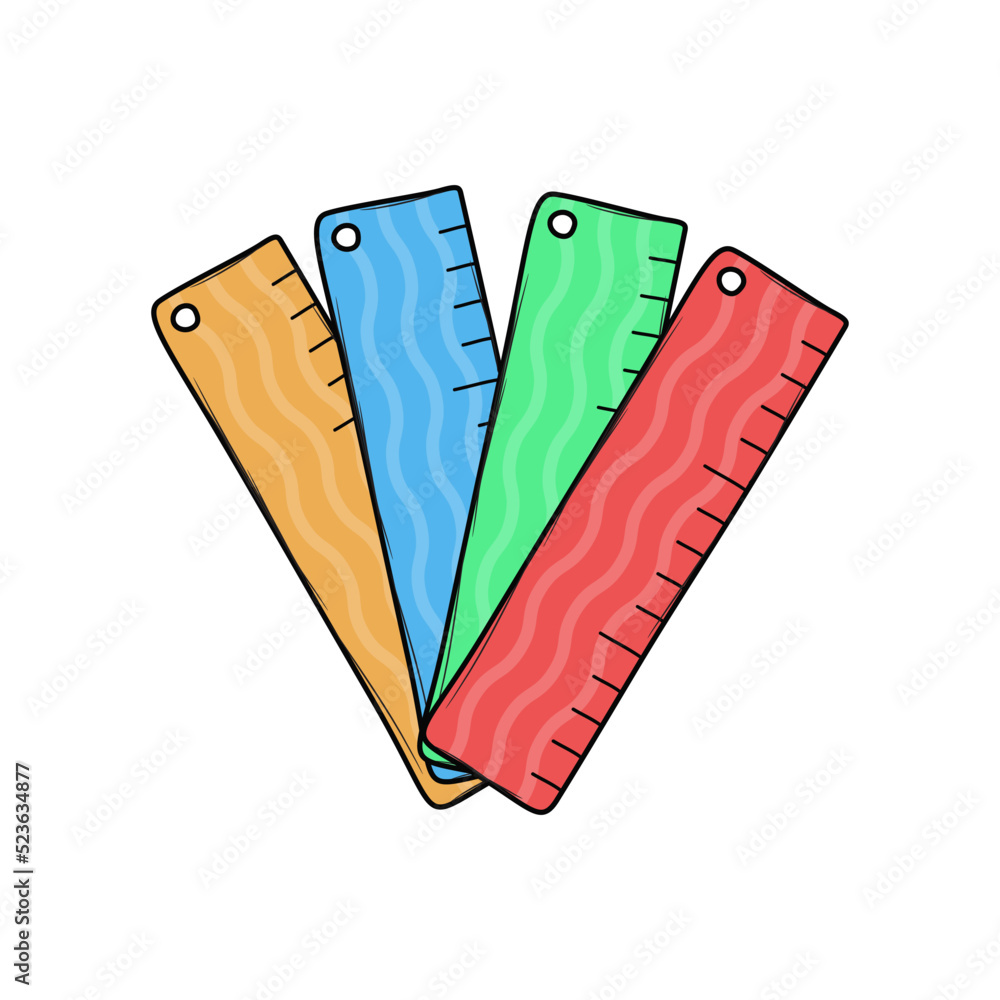 Poster ruler icon with color variations. modern design.