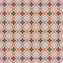 Seamless, Vector Image of Rectilinear Figures in Red and Cream Colors, Forming A Kind of Mosaic Pattern. Can Be Used in Design and Textiles